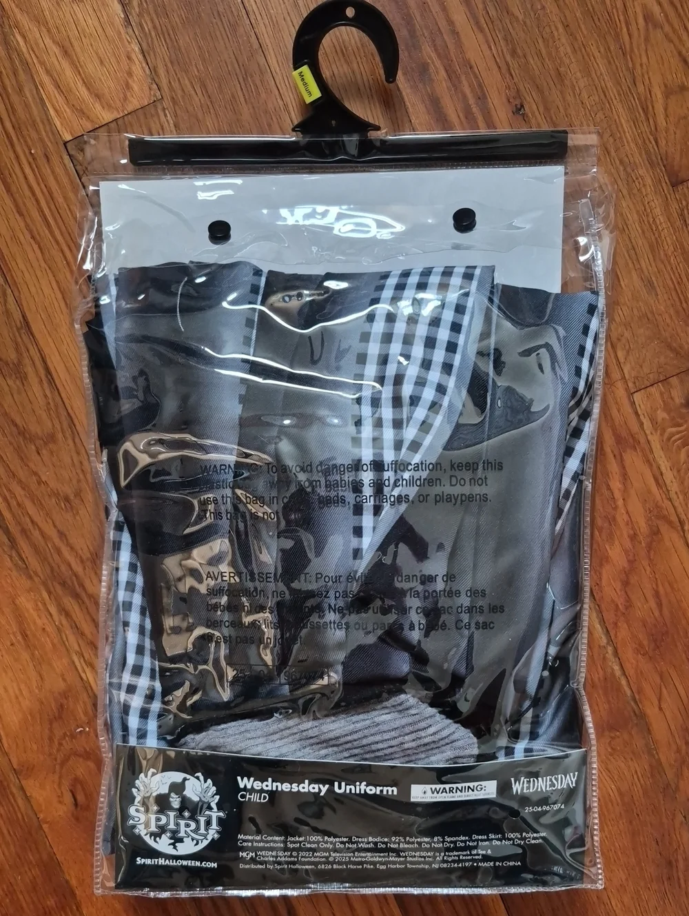 Wednesday Uniform Kids Costume - Black & Gray
